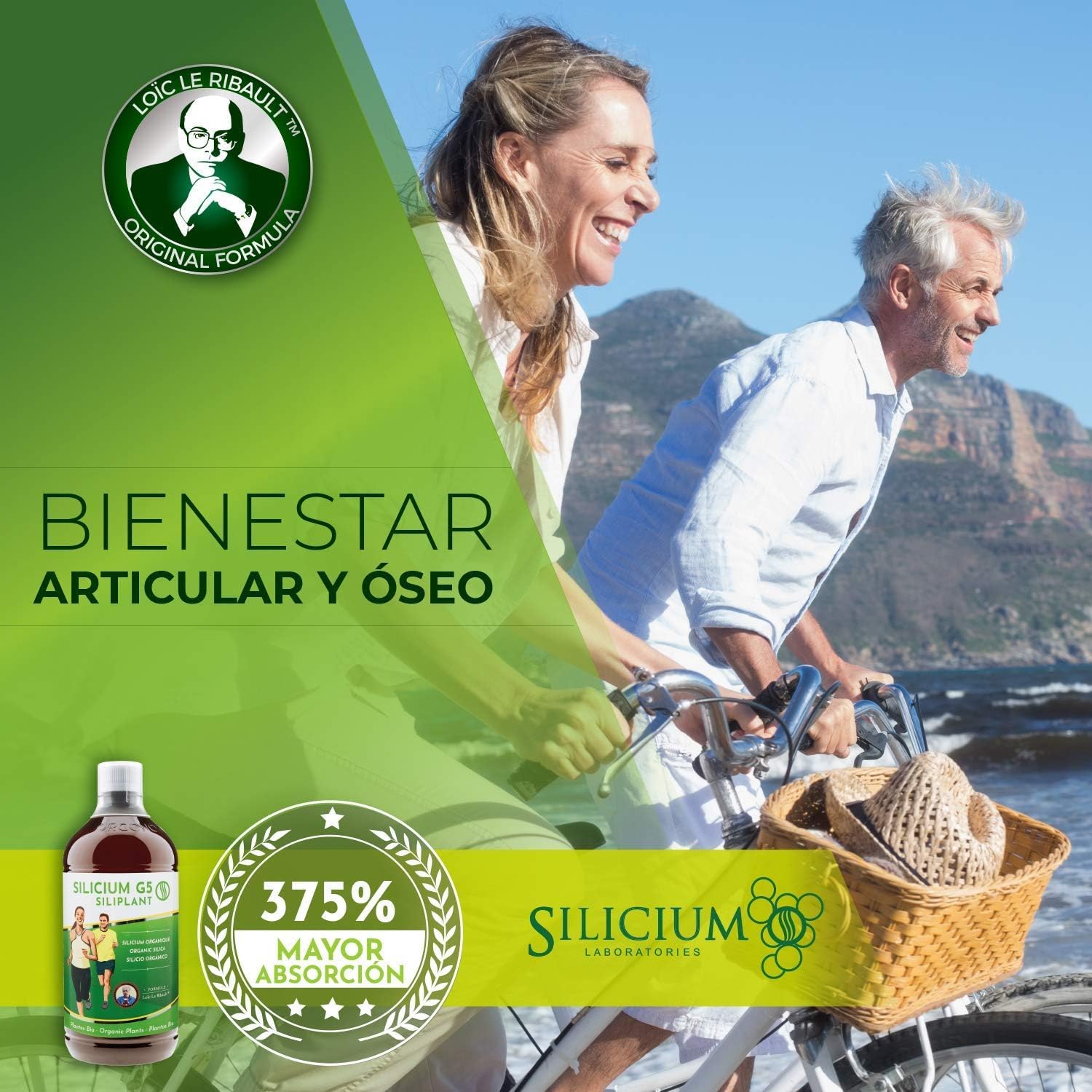 G5 Siliplant Silicio Liquido bebible - Aumenta la Producción de Colageno - Suplemento Huesos Articulaciones Piel Musculos