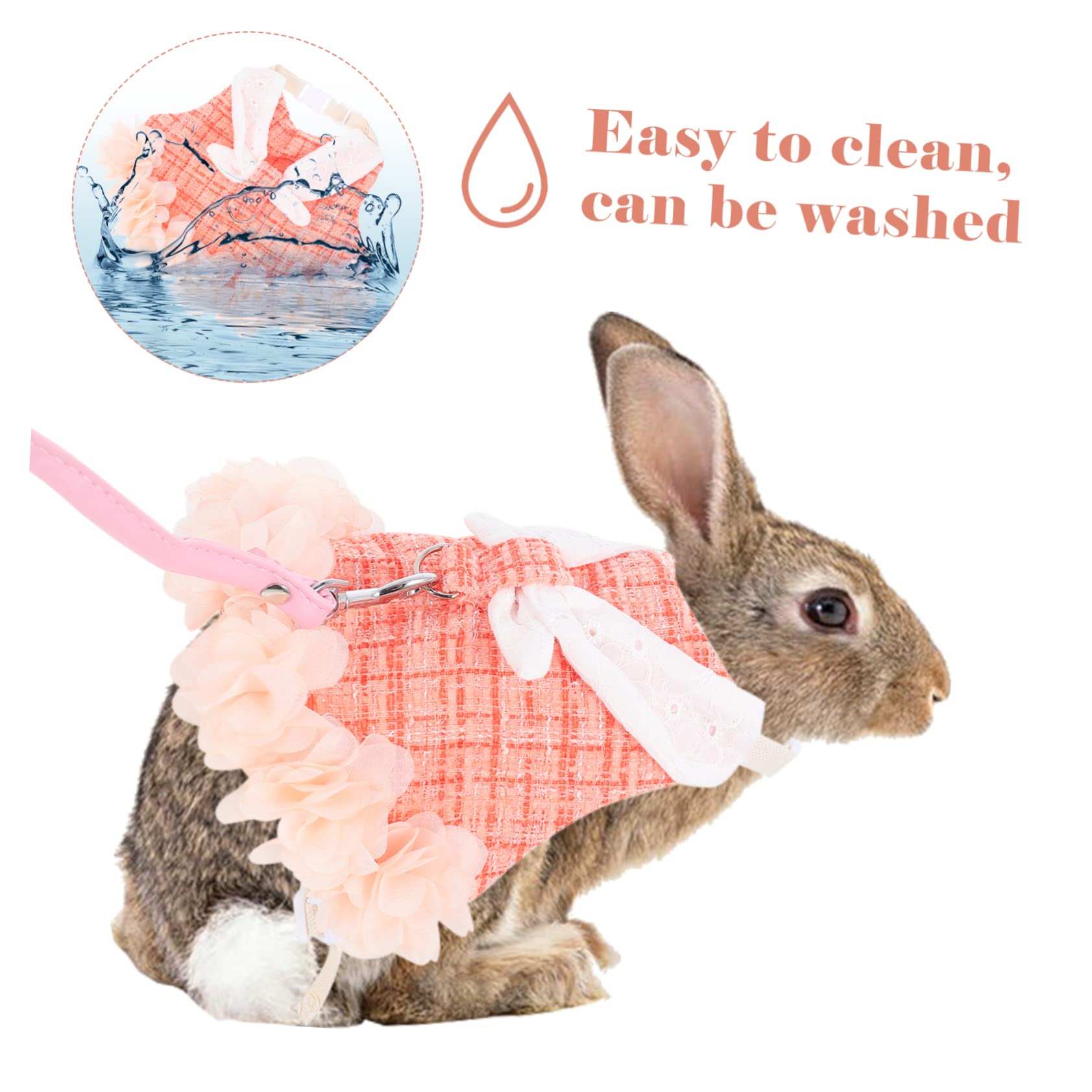 Supvox 3sätze Mit Atmungsaktives Bunny Geschirr Für Haustiere Stylisches Und Bequemes Bunny Outfit Orange Für Ausflüge Und Tägliche