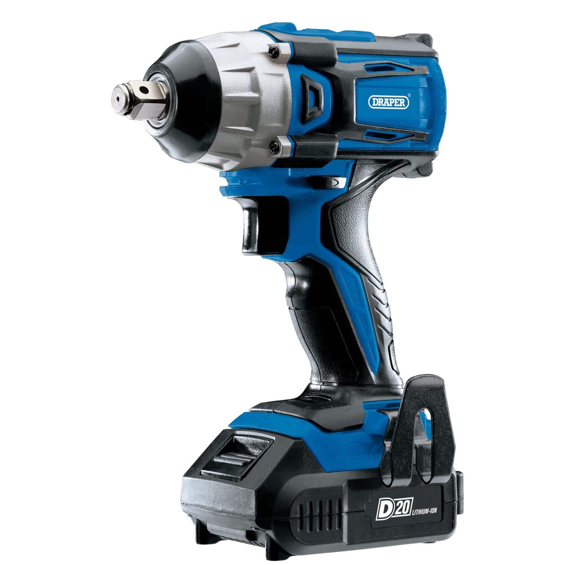 Draper 55343 D20 20V Brushless Impact Wrench 1/2"" Sq Dr 250Nm 2 x 20Ah Batteries