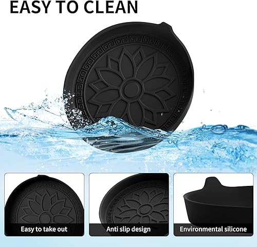 Miniatura 4 de Juego de 4 portavasos para automóvil, juego de portavasos negros, accesorios de automóvil, portavasos universales de silicona para interiores para