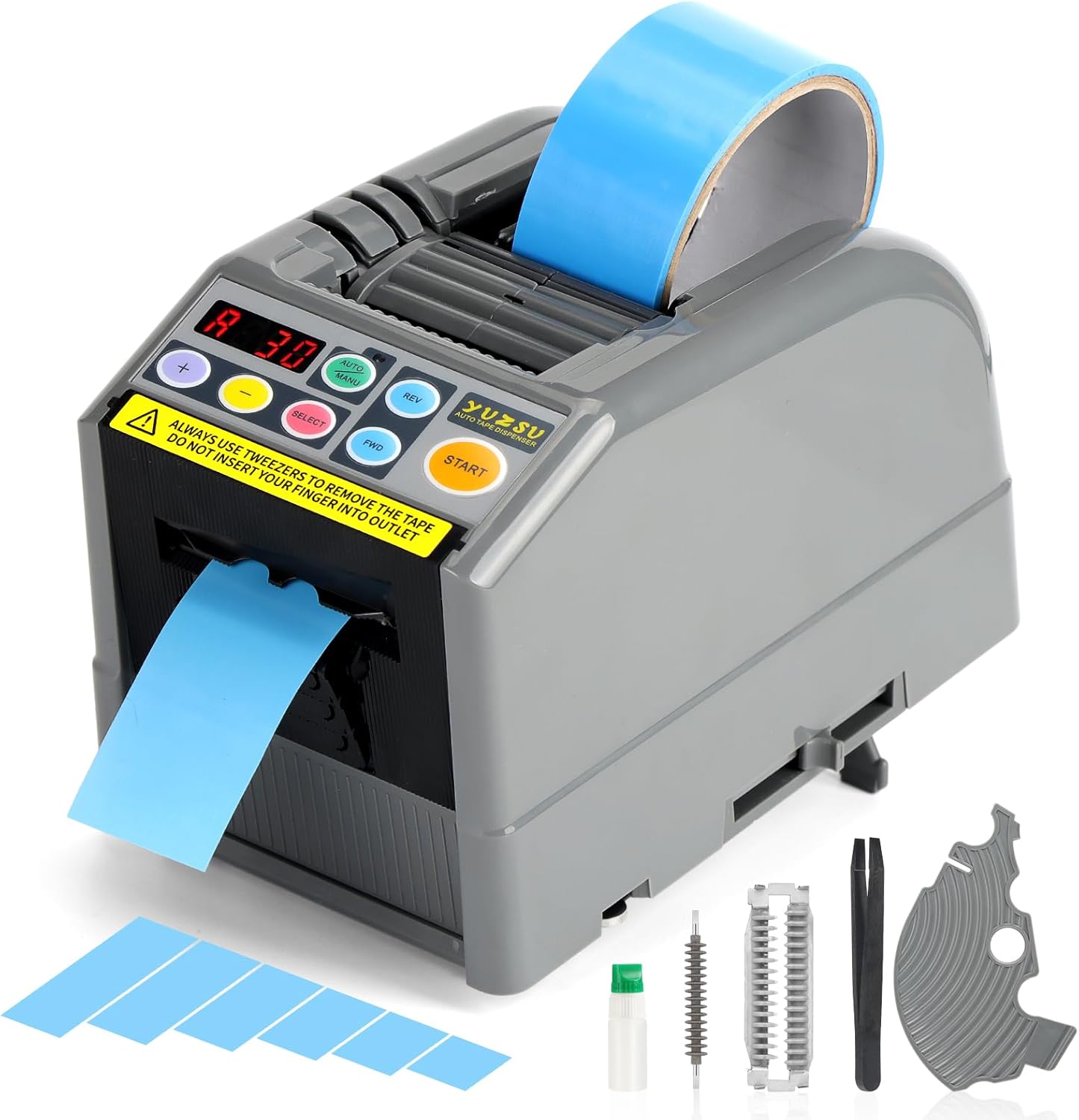 Ribbon Cutting Machine, Semi-Automatic Tape Dispenser, 6-60mm Width, 5-999mm Length, Ideal for Shipping, Schools, Restaurants, Business & Home