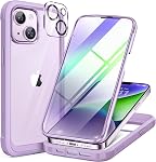 Miracase Magnetic for iPhone 15 Case 6.1'',Full-Body Bumper Phone case,Built-in Full Tempered Glass Screen &Camera Protector,No Gap,Compatible with MagSafe,Drop Proof 15 Cover,Black