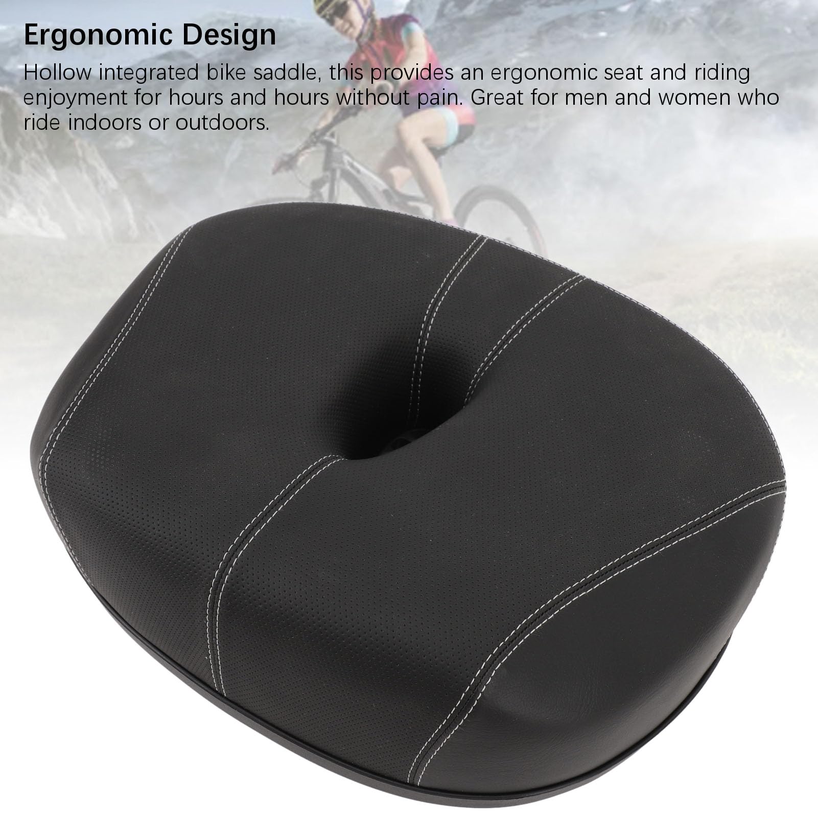 Sella per Bici Senza Naso Ampia con Comfort in Memory Foam, Sostituzione della Sella Cava Integrata, Ammortizzante per la Guida su Lunghe Distanze, Imbottitura Extra per Uomini e