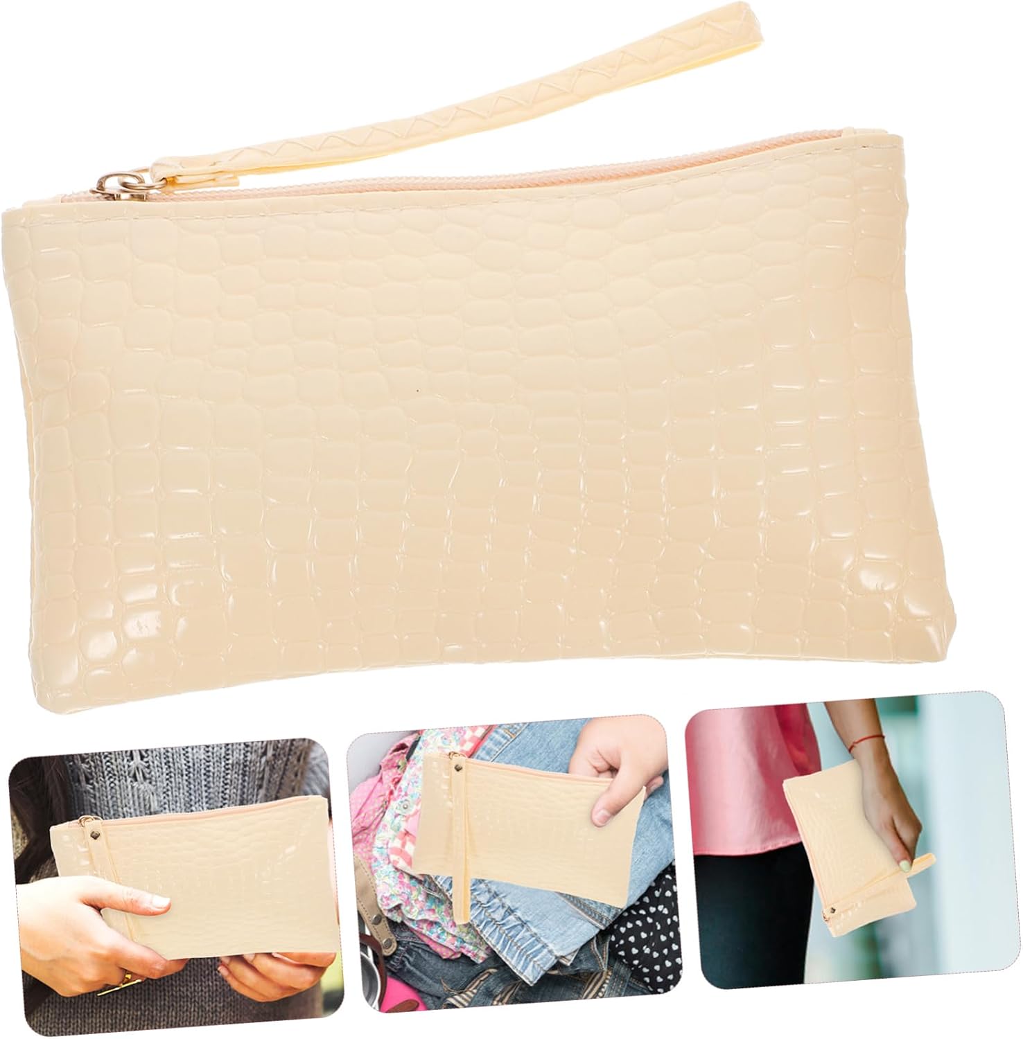 Elegant Print Clutch Purse for Women Fashionable Handbag Wallet Smooth Zipper for Business Cards and Phone