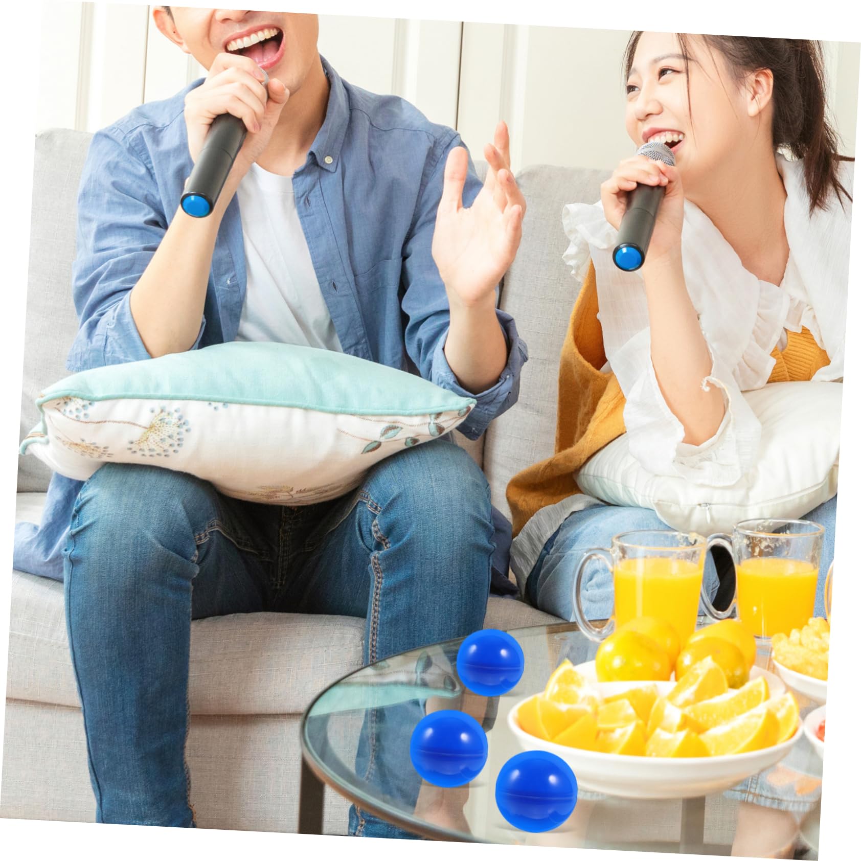 KICHOUSE 2sets Raffle Balls Numbers Round Capsule Hollow Balls 40mm Game Pp Material 50pcs*2