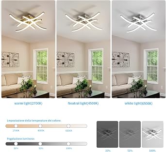 LED Ceiling Light Dimmable 28W Bedroom Ceiling Lamp Remote [Energy Class E]