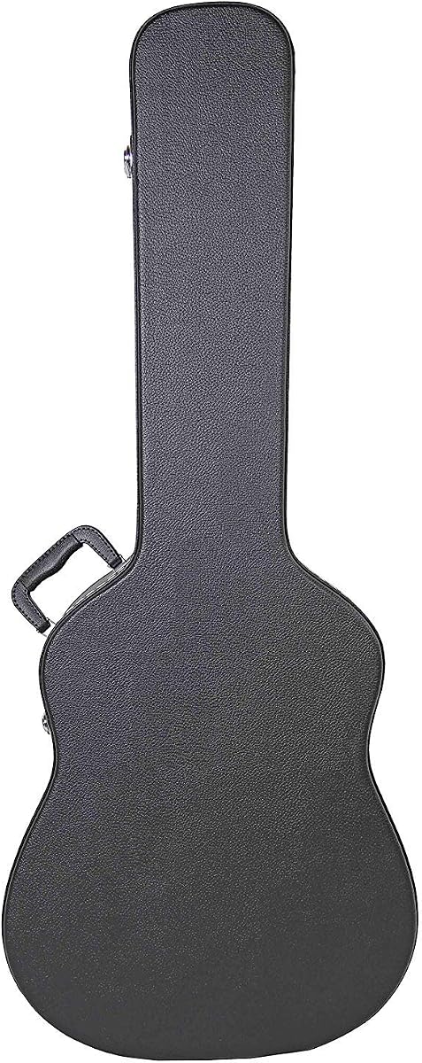Gearlux Dreadnought Acoustic Guitar Hardshell Case with Accessory Compartment - Black