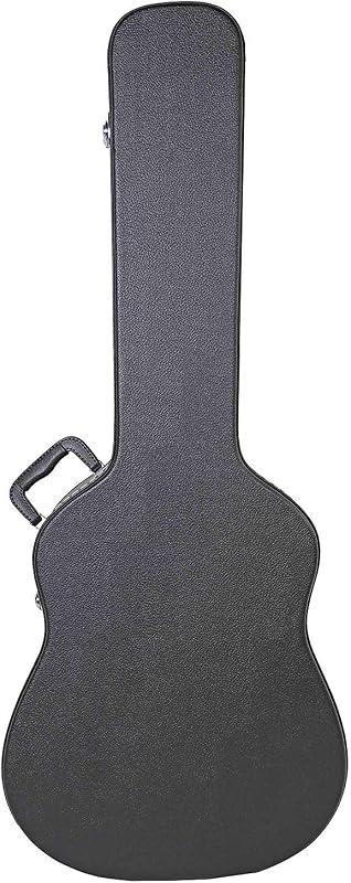 Gearlux Dreadnought Acoustic Guitar Hardshell Case with Accessory Compartment - Black