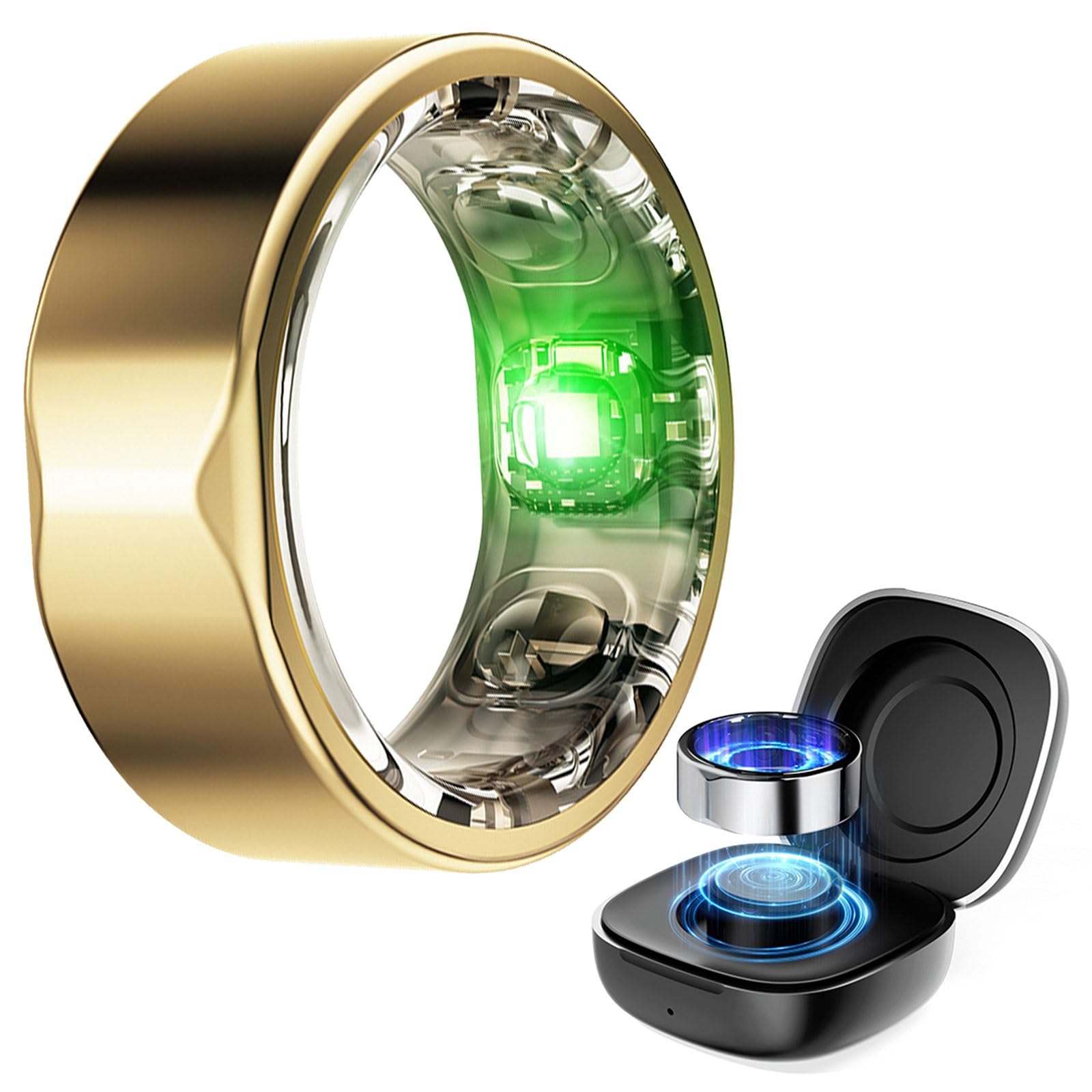 Smart Health Ring - Anello da dito indossabile, monitoraggio automatico del sonno, monitoraggio della salute con ossigeno nel sangue e cardiofrequenzimetro, fitness tracker impermeabile