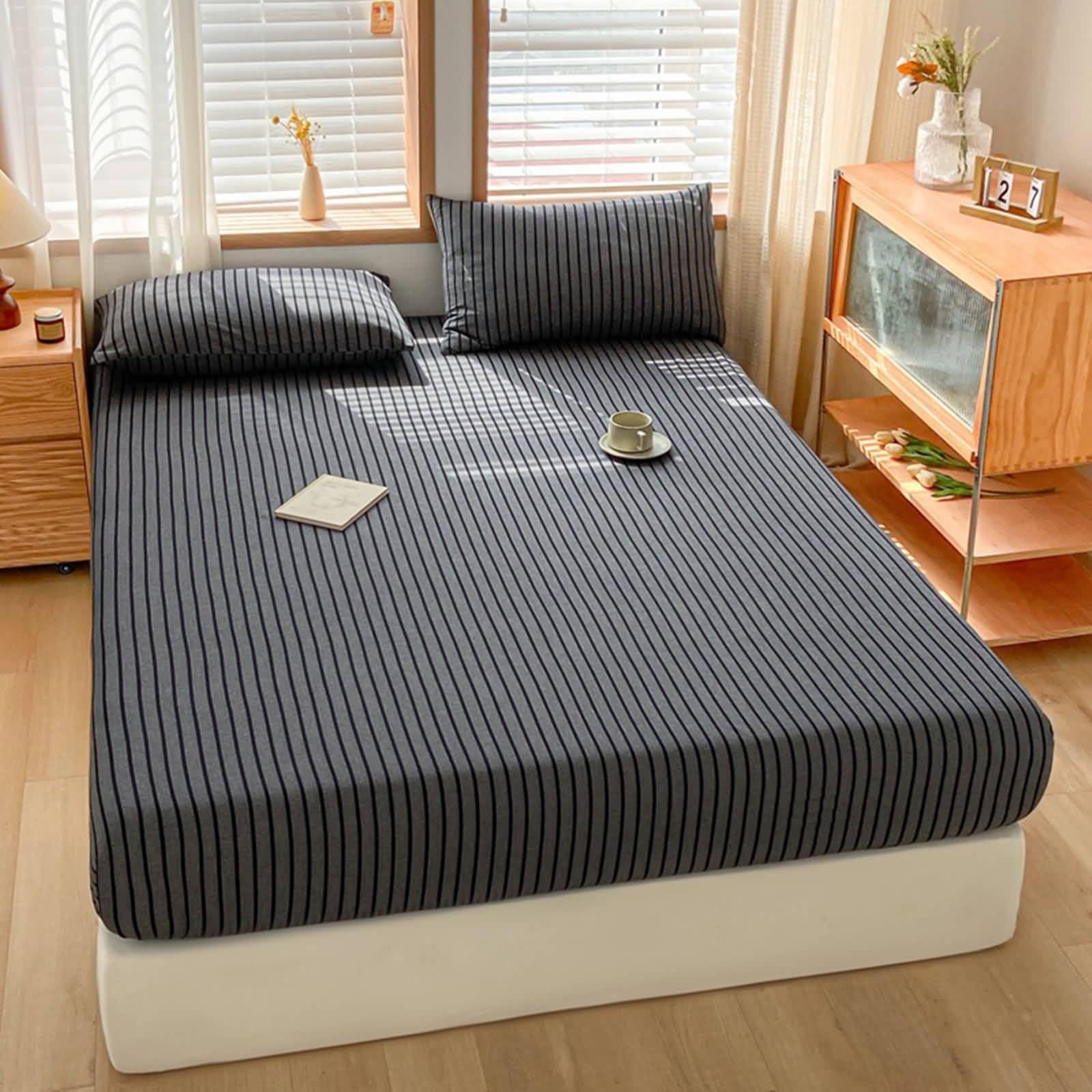 Drap housse coton 120x200cm lavable en machine et facile à border