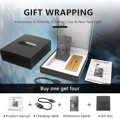 Miniatura 6 de Encendedor eléctrico recargable sin llama a prueba de viento de plasma de doble arco USB con descompresión basculante, encendedores para velas