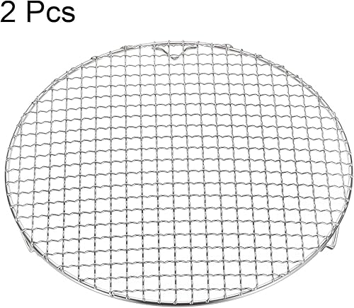 Miniatura 66 de HARFINGTON Rejilla redonda de 6.5 pulgadas de acero inoxidable 201 con alambre cruzado para barbacoa con patas de 0.787 in para cocinar hornear al
