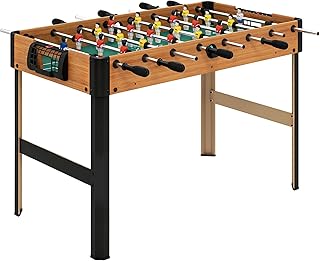 HOMCOM Futbolín para Niños de 7+ Años Futbolín Infantil de Madera 118x104x69 cm con 2 Bolas 8 Asas 2 Marcadores 22 Jugadores para Familias Fiestas Negro
