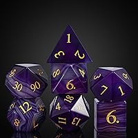 Vista 25 de UDIXI Juego de dados de vidrio prisma, 7 dados de vidrio arcoíris esmerilado para juegos de mesa RPG (prisma arenado)