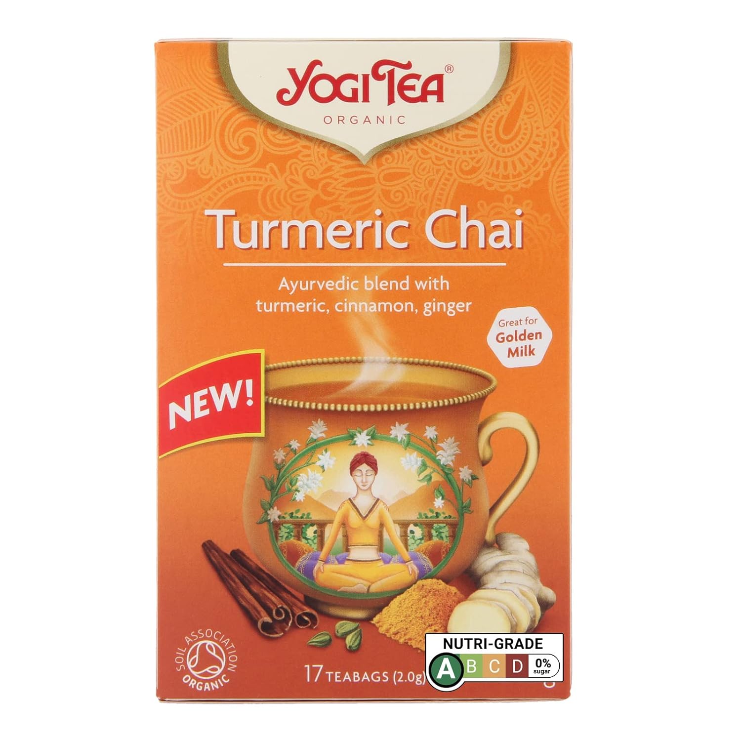 Yogi Tea Turmeric Chai - Organic 17 Bags (Pack of 2)
