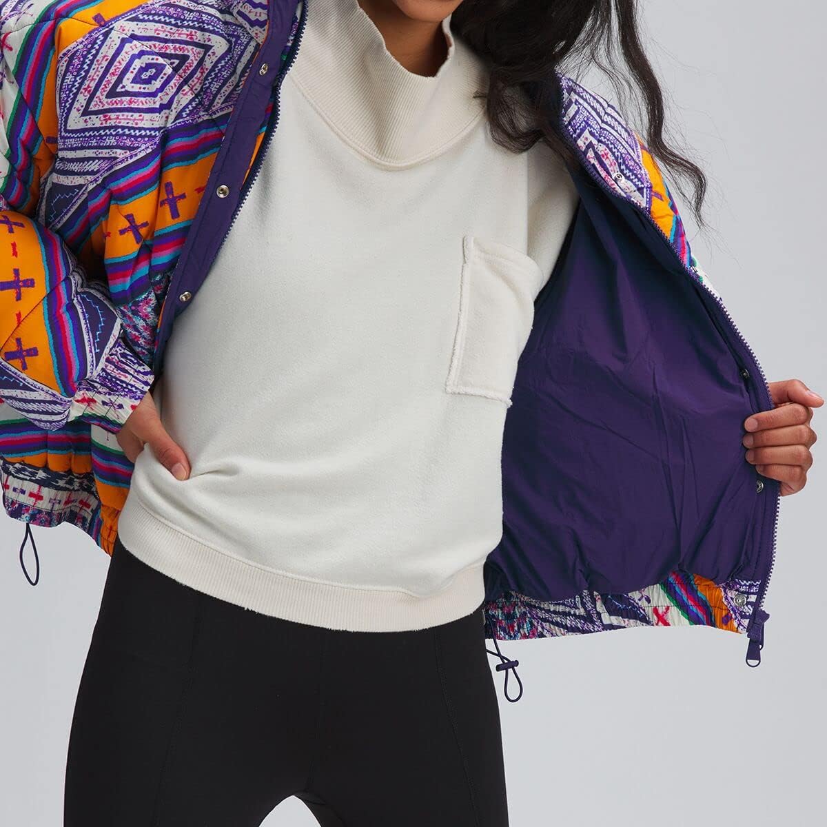 Free People Power House Puffer Navy 