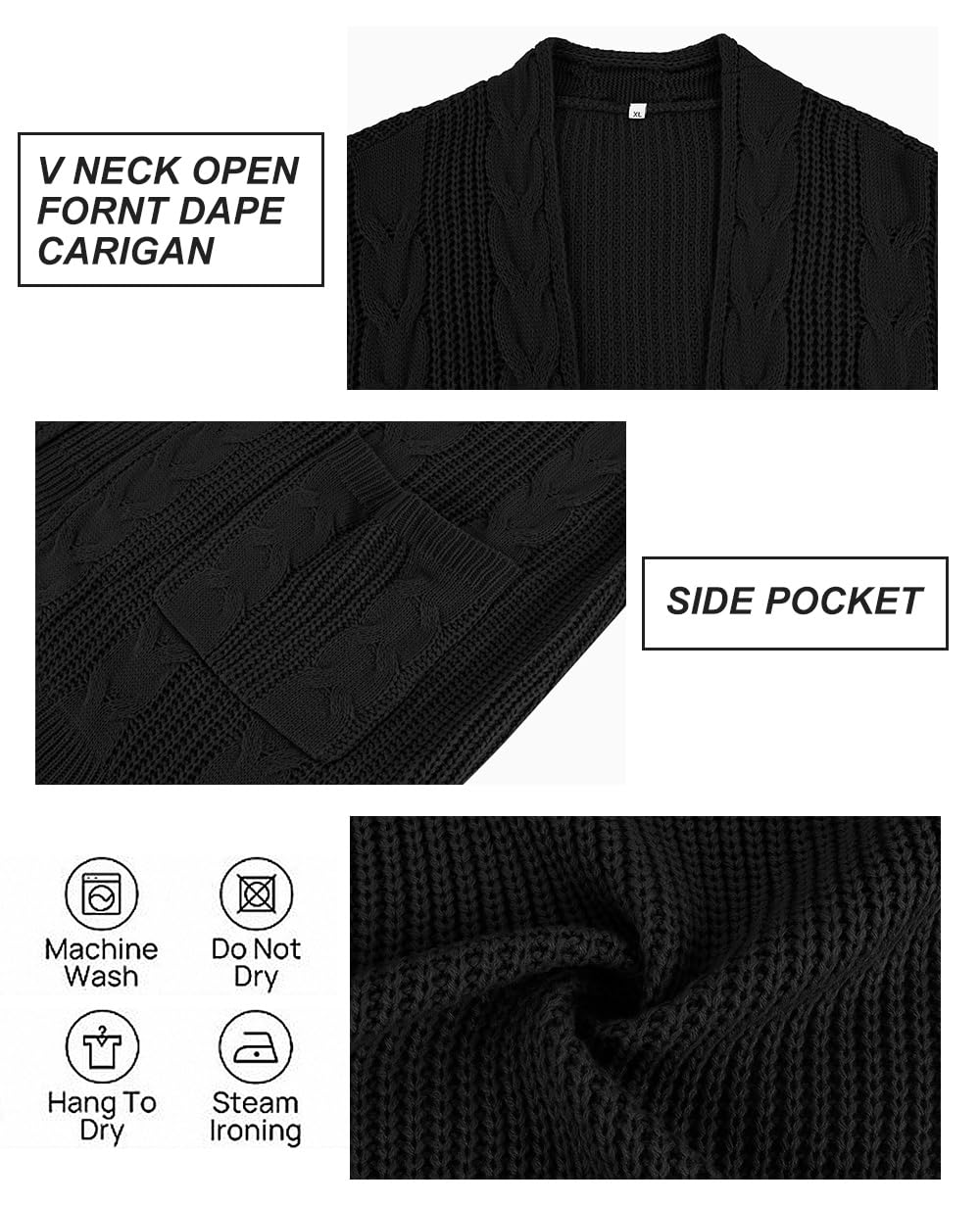 RITERA Cárdigan de talla grande para mujer, abrigo abierto con botones en la parte delantera, ropa de invierno de gran tamaño, talla XL-5XL