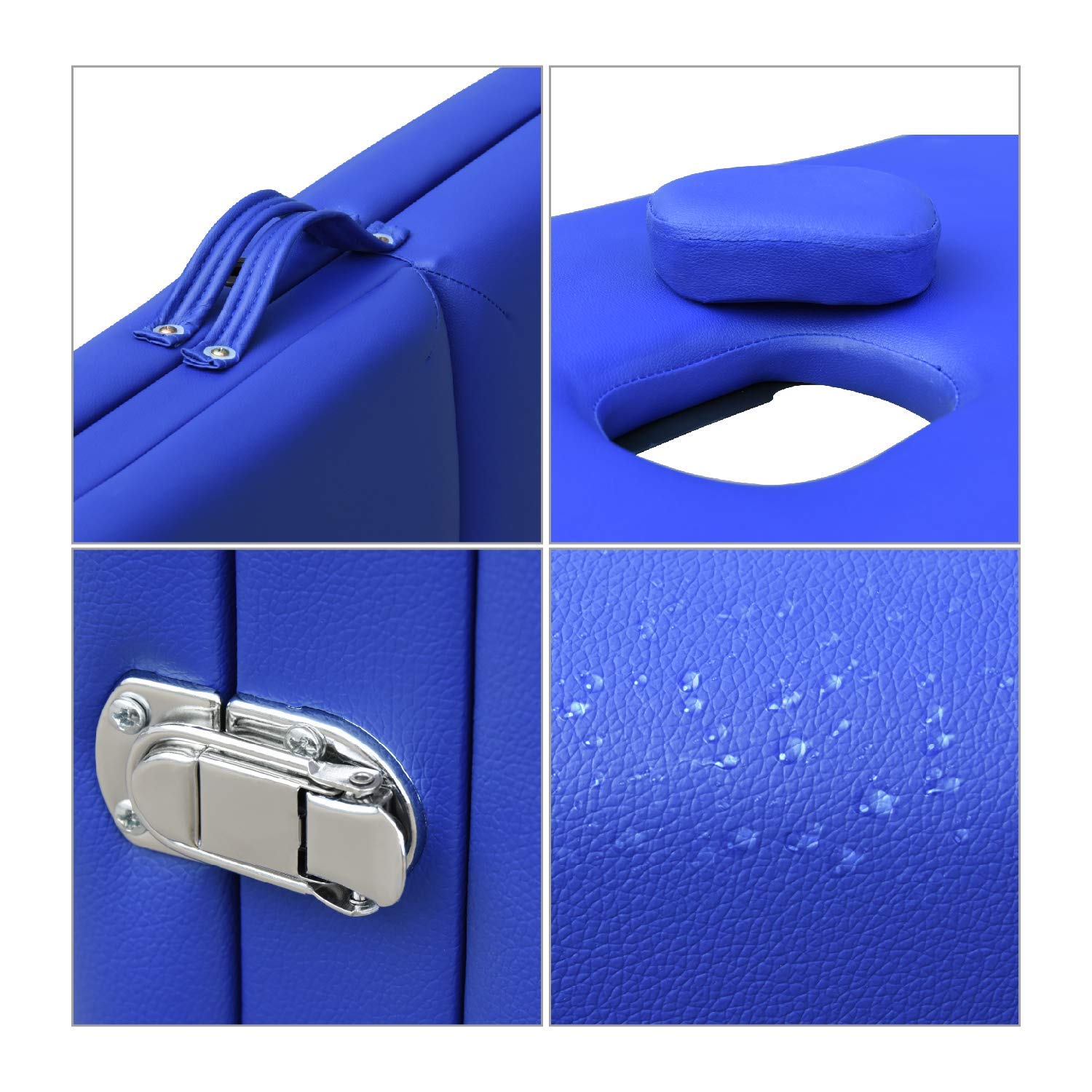 Masaje de 2 Secciones Camilla Cama Portatil Plegable Ligera Camillas Masajes de Profesional Altura Ajustable con Patas de Aluminio con Reposacabezas, Apoyabrazos, Bolsa de transporte