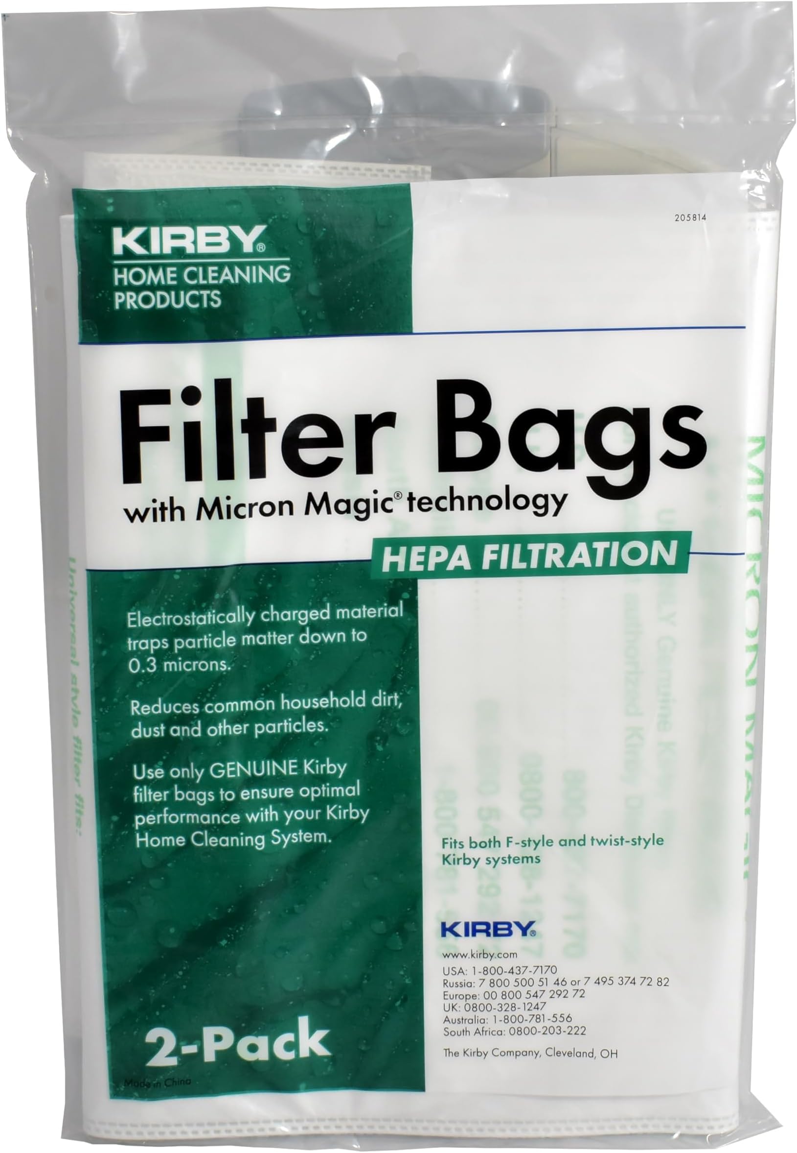 205814 Micron Magic HEPA Filter Plus Bag, Polypropy, White/Opulent Garden, 2