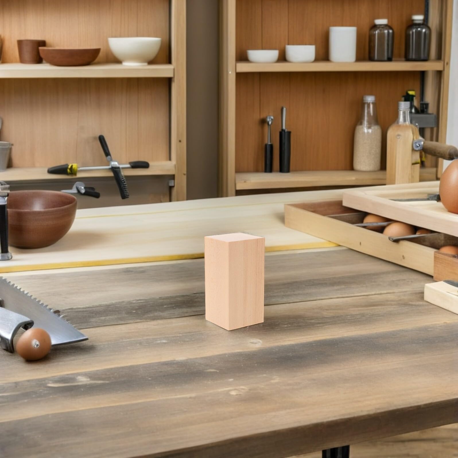 Homoyoyo Bloques de Madera de Basswood para Tallado 6 Uds Cuadrados para Manualidades y Pintura 130