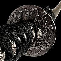 Vista 3 de Katana japonesa última espada samurái, espada Zoro, hoja falsa de acero al carbono, Katana Ninja viene con soporte de exhibición de madera, el mejor