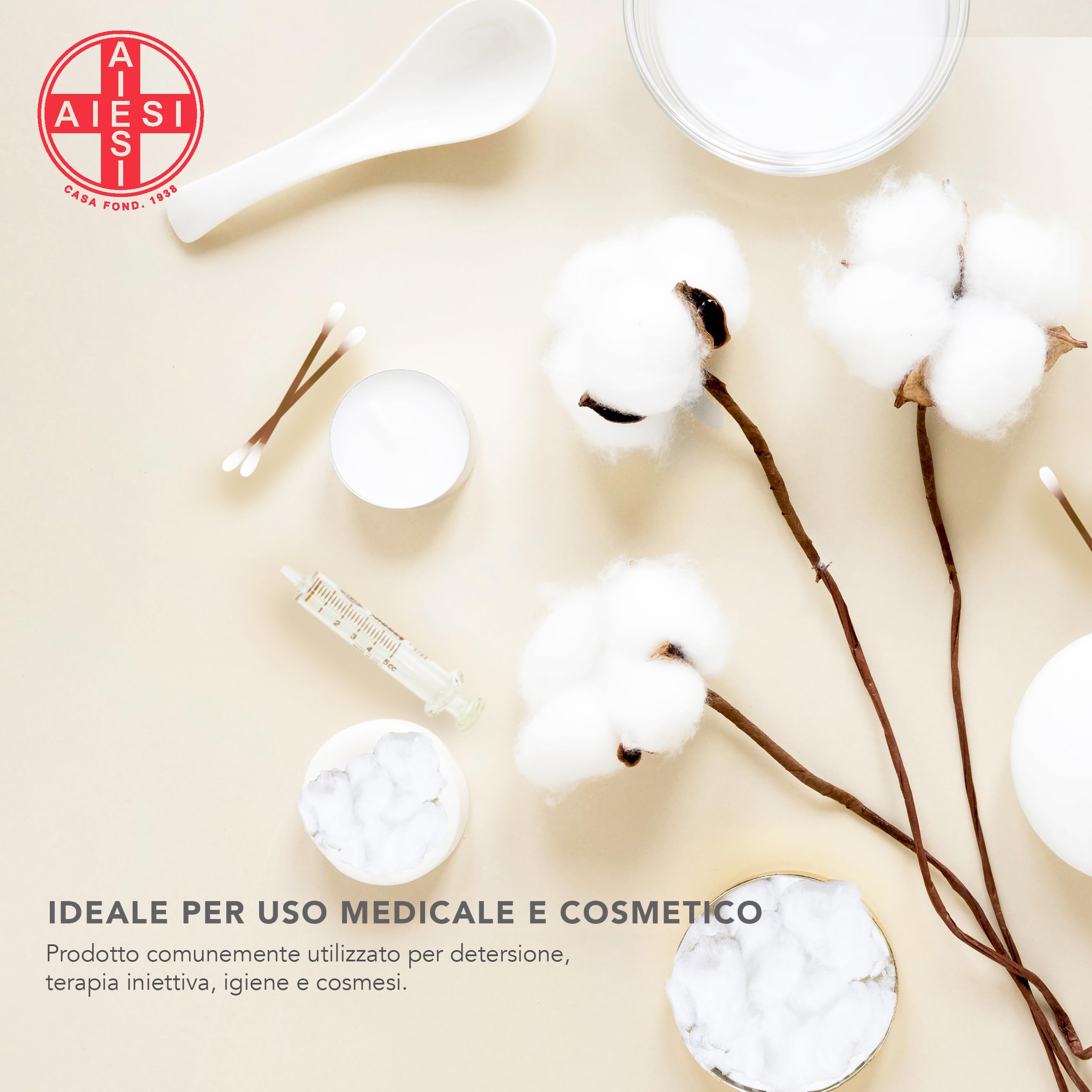 AIESI® Cotone idrofilo (1 kg) qualità oro a zig zag per uso sanitario PHARMASOFT, Made in Italy