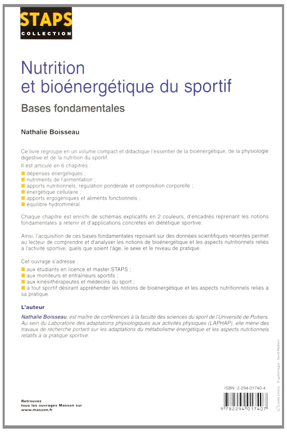 Nutrition et bioénergétique du sportif: Bases fondamentales