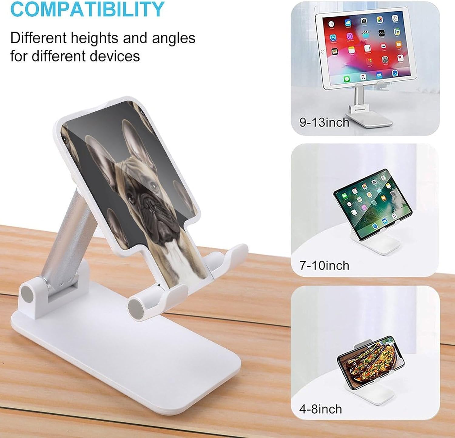 French Bulldog Folding Cell Phone Stand for Desk image 3