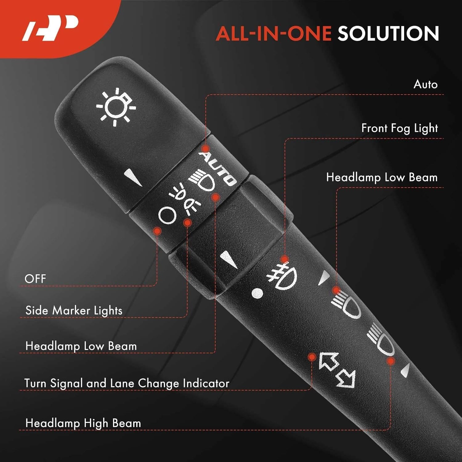 A-Premium Turn Signal Switch, Headlight Dimmer, Parking Fog Light Multifunction Switch Lever Compatible with Cadillac CTS 2003 2004 2005 2006 2007