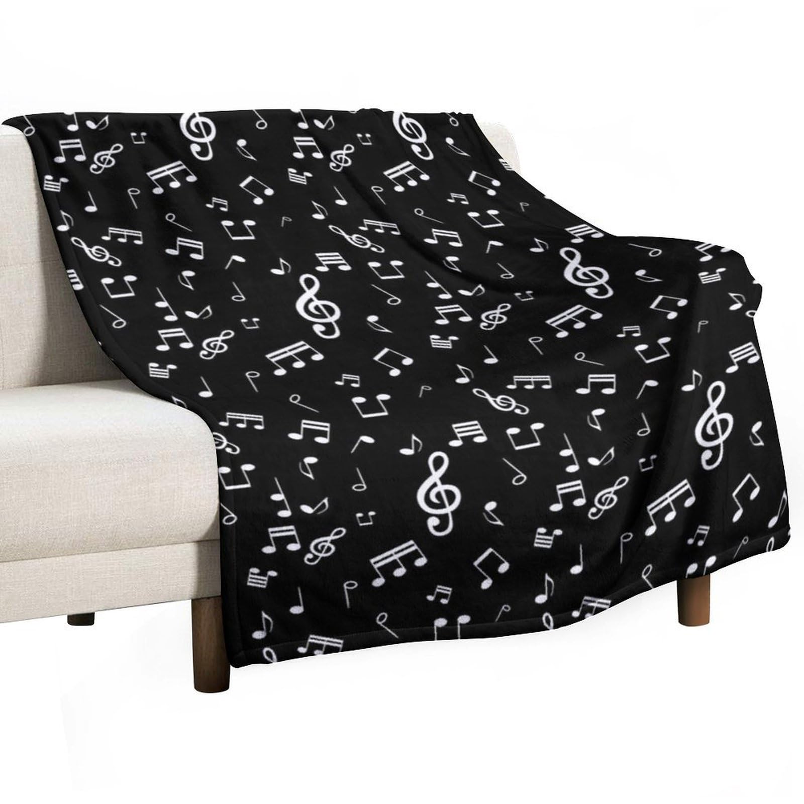 Hxwokrum Flannel Blanket, Music Note Throw Blanket for Couch Sofa Bed Office, Soft And Comfortable Without Pilling