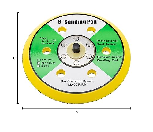 Miniatura 5 de Eastwood Placa de respaldo Concours de 6" para almohadillas de 6", poliuretano, amarillo, uso con pulidores y pulidores