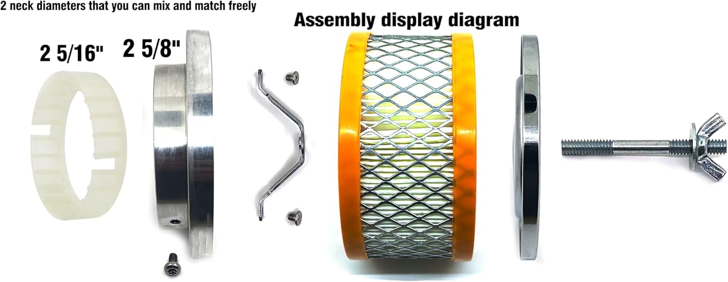 2-5/8 2-5/16 inch Air Cleaner neck Inlet Diameter 2.625” 2.27” compatible SPE-4790 Fits all Rochester, Holley 1 or 2 barrel carburetors.Suitable for carburetors with and without air filter bracket