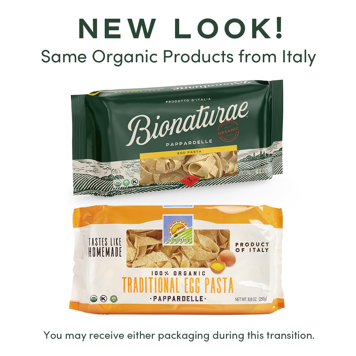 Bionaturae Pappardelle Pasta Noodles - Durum Semolina Pasta, Kosher, High Protein, Non-GMO, USDA Certified, Durum Semolina Pappardelle, Pappardelle Noodles Organic, Crafted in Italy - 8.8 Oz, 6 Pack