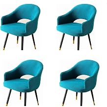 Dining Room Chair Covers with Arms Back Set of 4/6/2/1 Stretch Office Chair Covers Moderne Curved Dining Chair Protector Covers, for Bar Party Armchair,Royal Blue,4pcs
