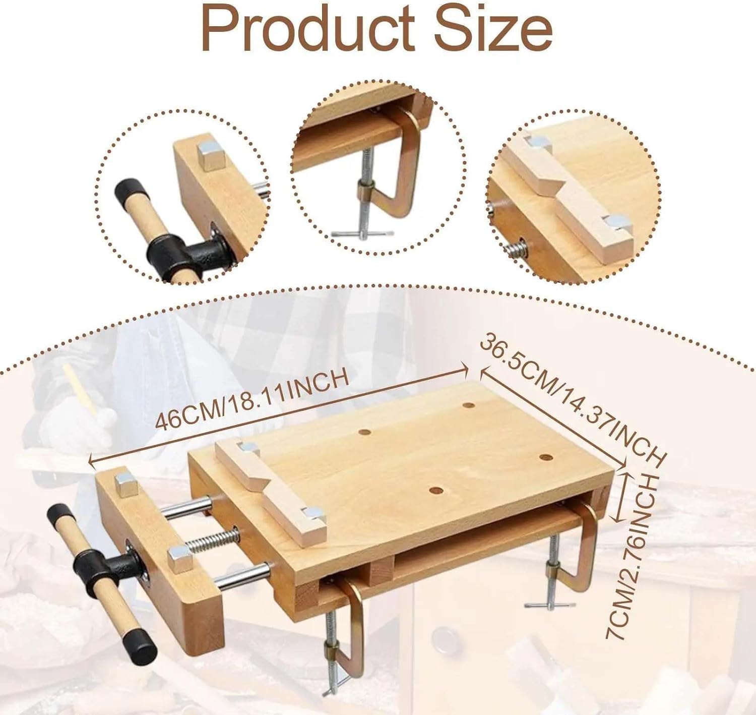 Banco da lavoro portatile con morsa, design leggero per progetti fai da te, si fissa a qualsiasi piano di lavoro per lavori di artigianato e riparazione del legno stabili