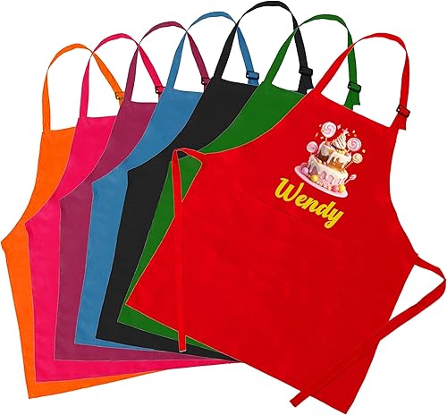 Miniatura 8 de Juego de delantal personalizado y sombrero de chef con nombre personalizado para niños y sombrero de chef ajustable para cocinar, hornear, cocina,