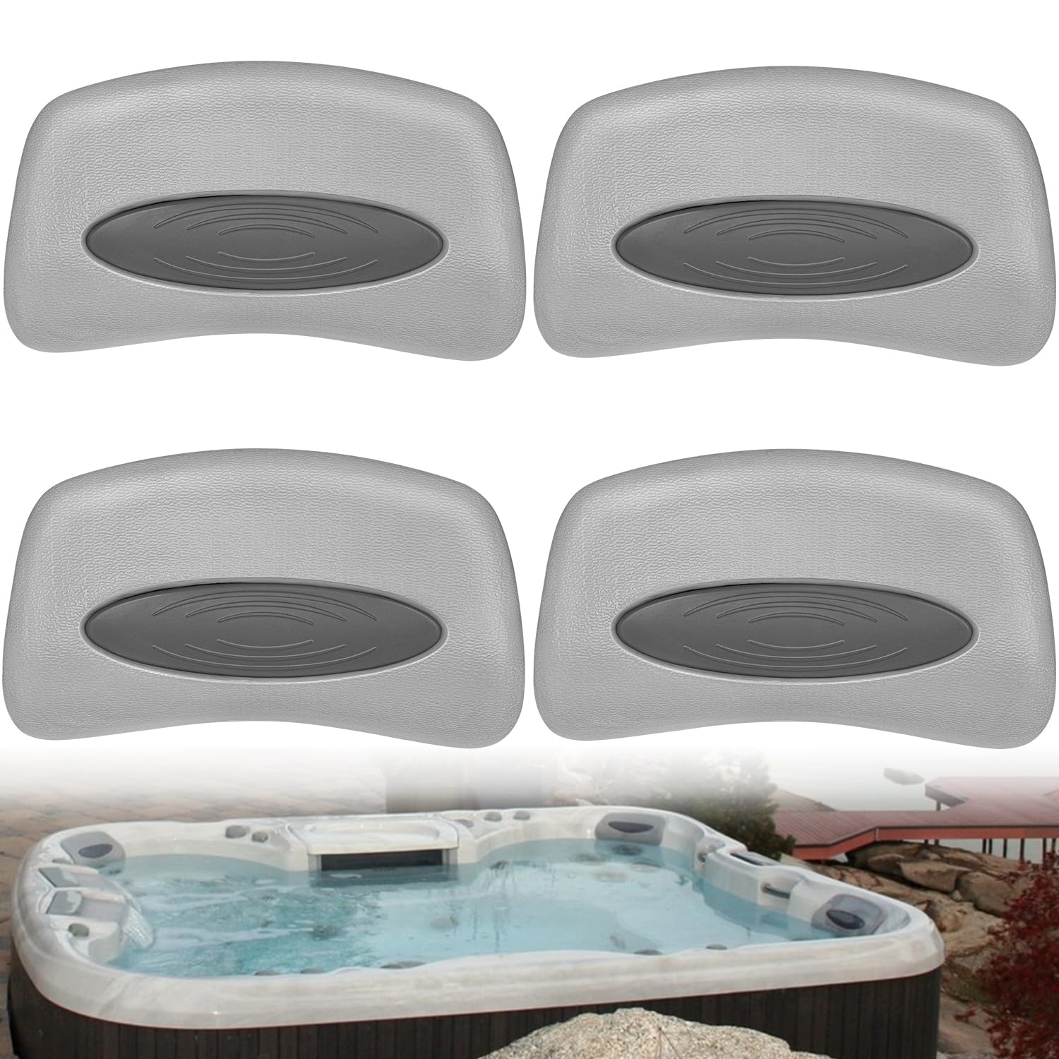 6472-960 Lot de 4 oreillers de rechange pour spa compatibles avec Sundance 850 880 Série 2001-2008 Coussin de rechange en polyuréthane Accessoires pour baignoire spa
