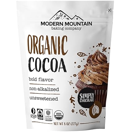 Organic Cocoa Powder (8 oz) Premium Cocoa, Bold Rich Flavor,