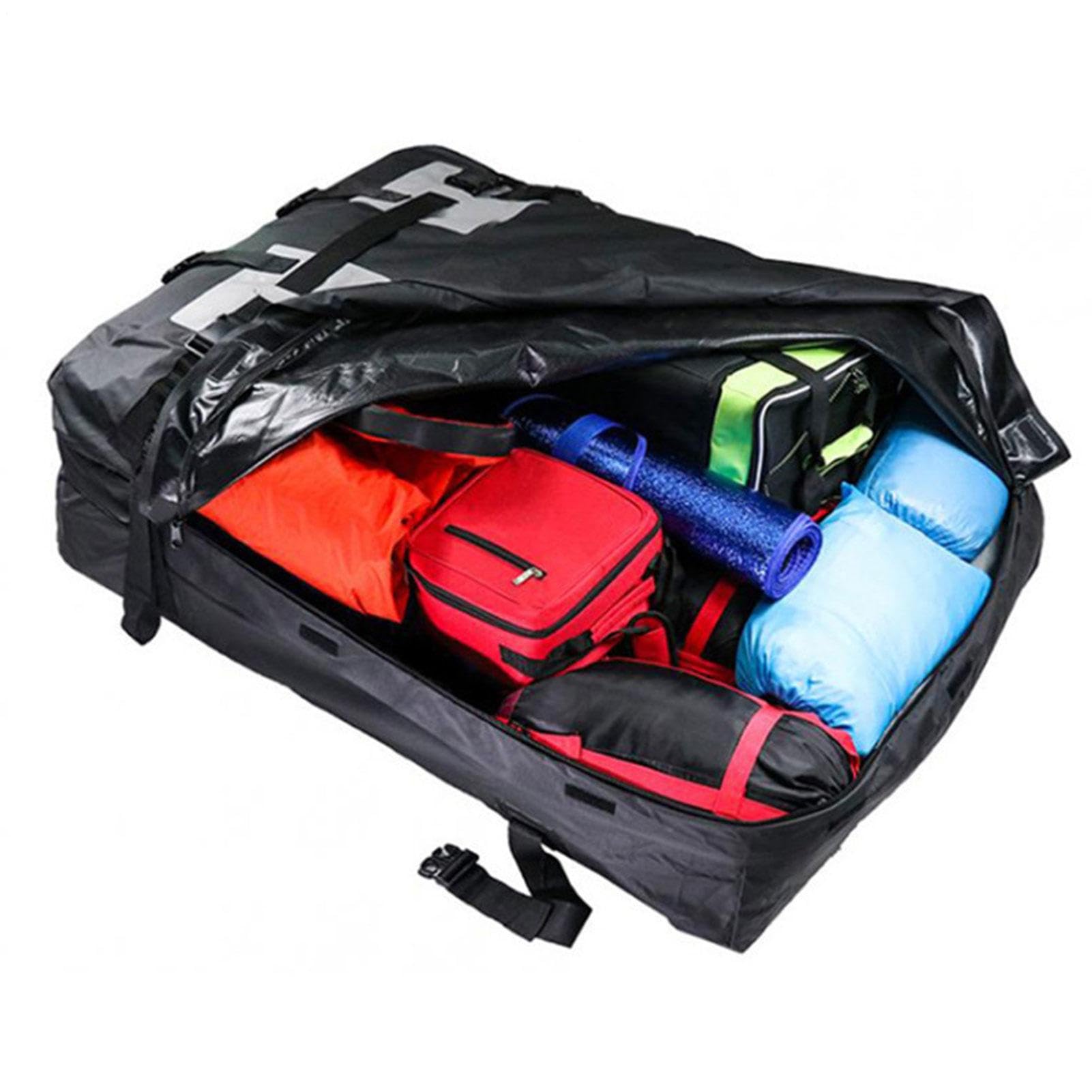 Borsa da carico impermeabile - Case di tetto flessibile da 15 piedi cubi | organizzatore superiore per auto in tessuto Oxford, contenitore per bagagli da viaggio pesante con cinturino rinforzato |