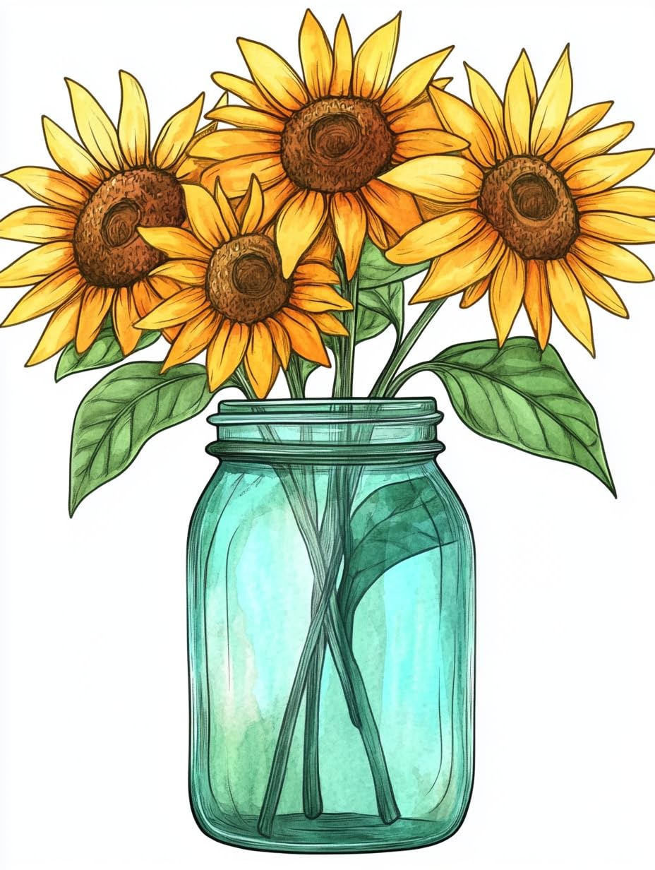 VAIIEYO 5D DIY Sunflower Diamond Art Kits Adults, Bottle Diamond Painting, Paint with Round Full Drill Crystal Rhinestone Diamonds Gem Art for Home Wall Decoration Gift 12X16Inch-48