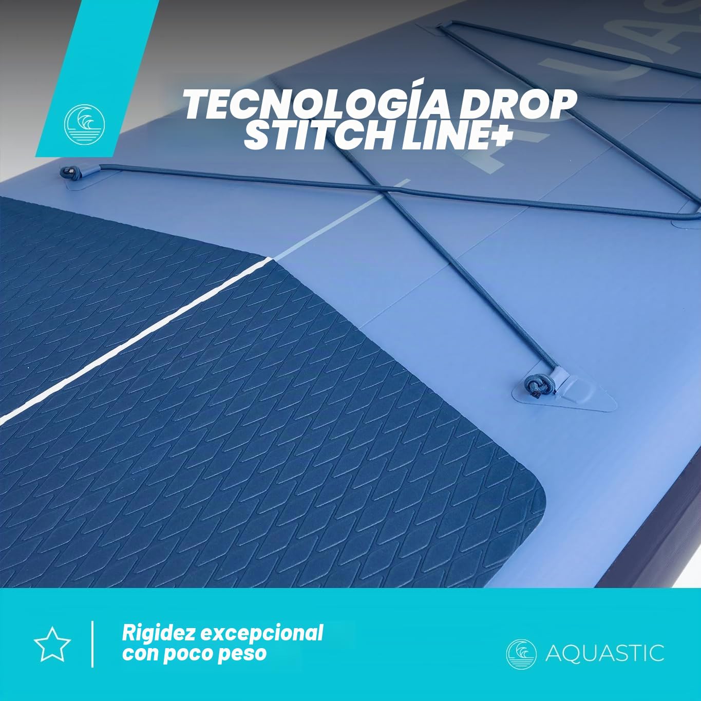 AQUASTIC Touring Pro 14'0″ | Sup Touring Board | Drop Stitch Line+ | PVC de una Sola Capa 2200 g/m² | 427 × 76 × 15 cm | 355 L de Capacidad | 170 kg de Carga | Espuma EVA | Lino Cargo