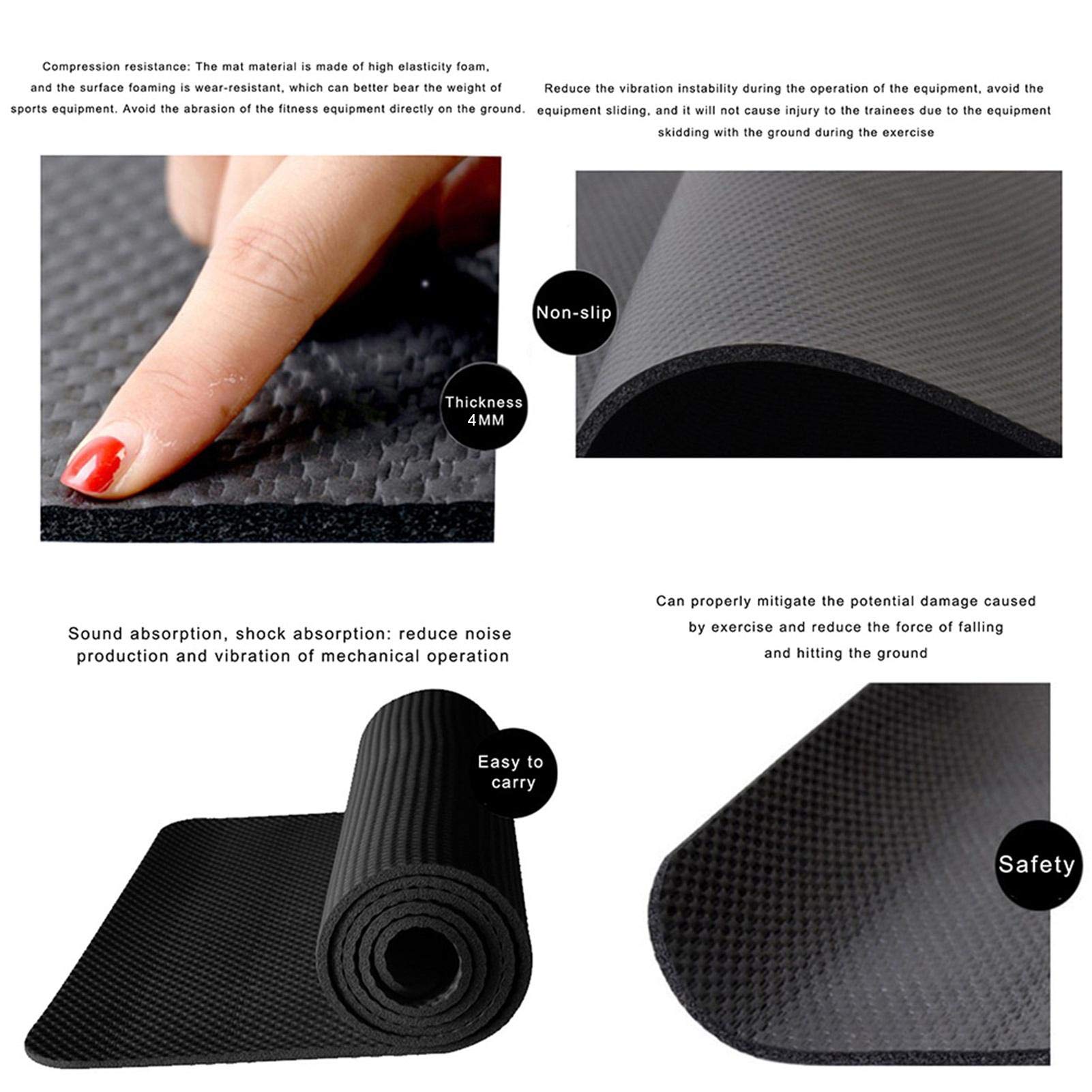 DiULi Fitness Tappeto - Tappetino Antiscivolo Protezione del Pavimento Tappetino per Tapis roulant, Ciclette, Rowers, e attrezzature da palestra-60 * 180cm
