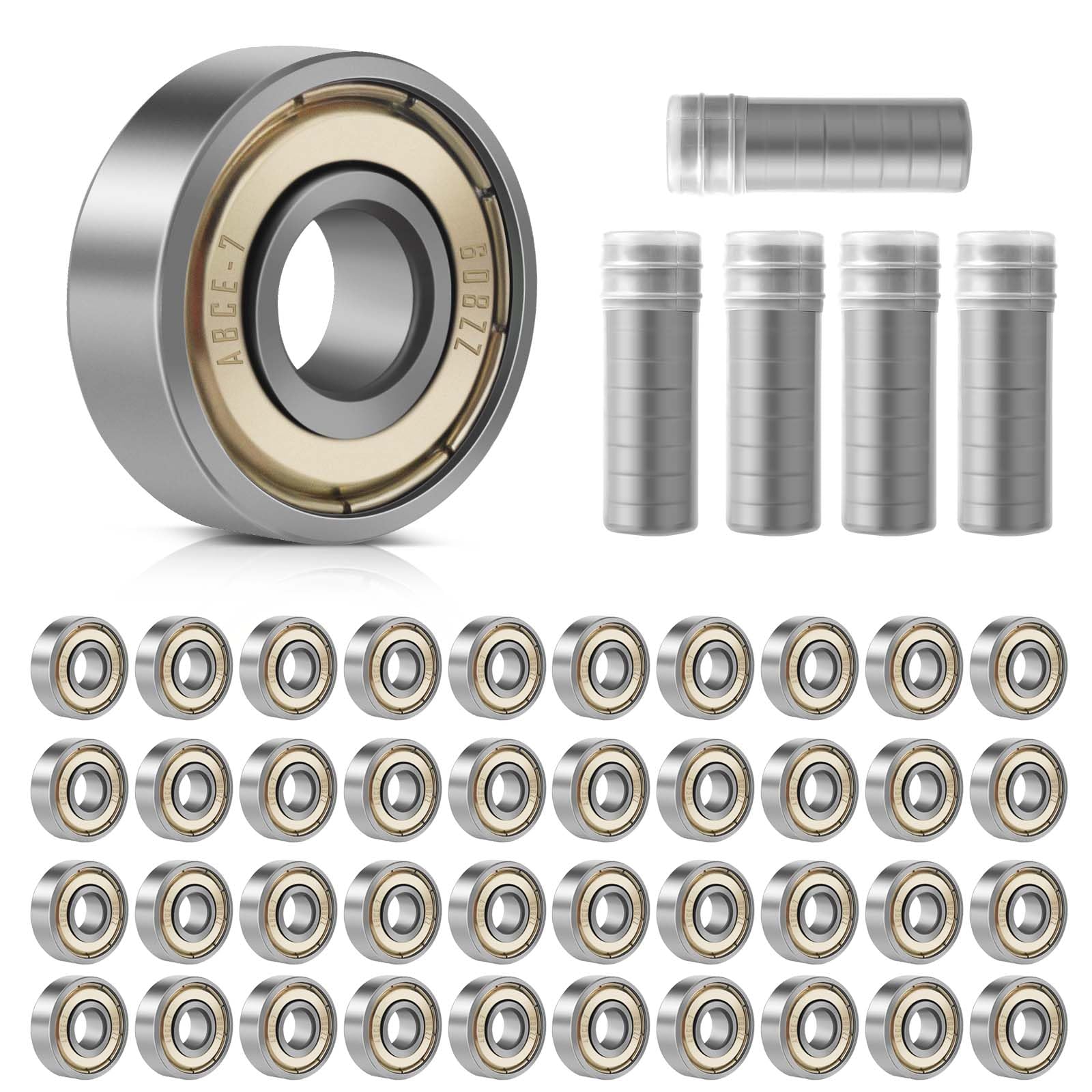 Kugellager, 608ZZ Kugellager, Kugellager 8x22x7 mm, Double Shielded Miniatur Rillenkugellager, Carbonstahl Präzisionslager, 608 Kugellager für Skateboards, Rollerblades, Fahrräder, Hausgeräte
