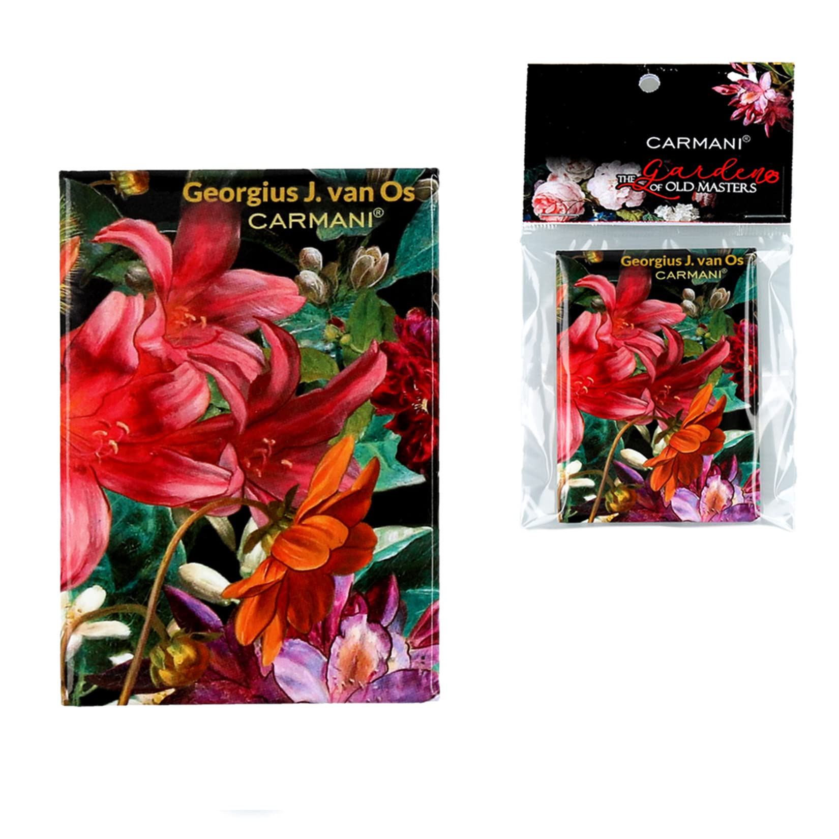 CARMANI - Decorative Magnets for Fridge, Whiteboard, Notice Board, Refrigerator, Classroom, Locker, Artistic Magnets with The Gardens of Old Masters Pattern, Georgius Jacobus Johannes Van Os