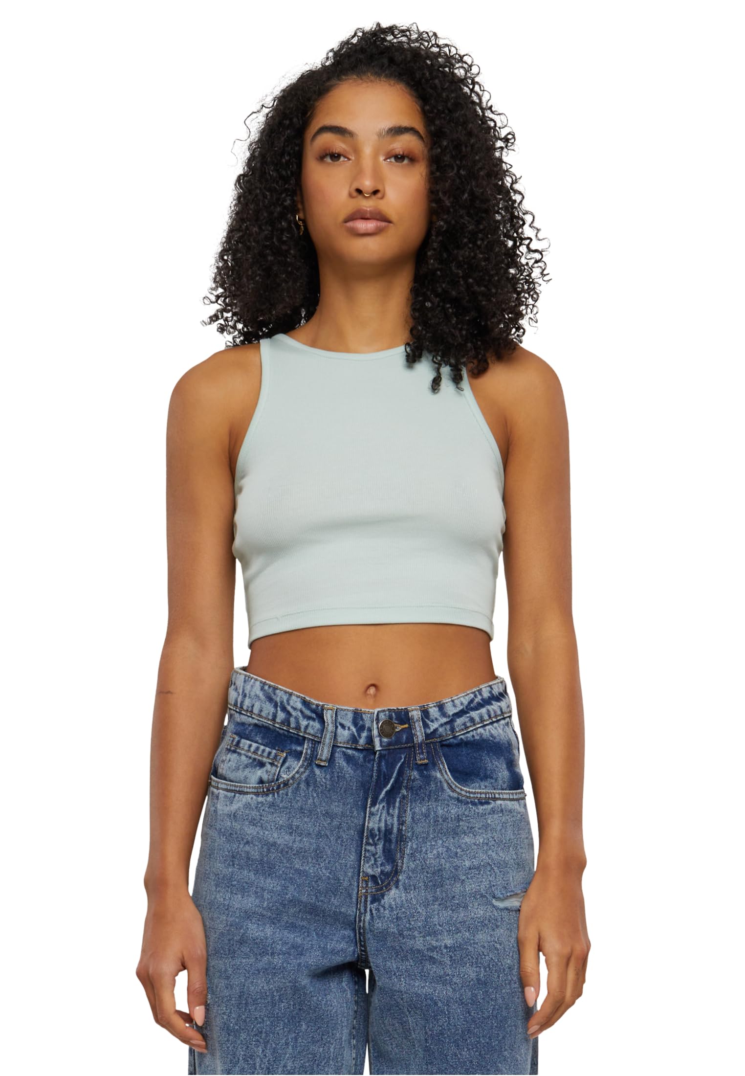 Urban Classics Top da Donna con Costine Incrociate Canottiera, Menta Gelata, XL