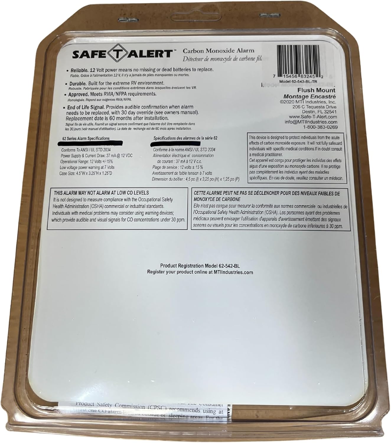Generic Safe-T-Alert 62 Series Marine Carbon Monoxide - Black - Flush ... [62-542-TR-BL]