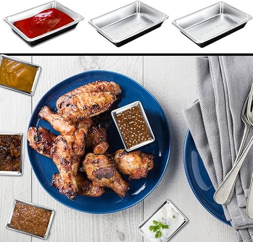 Miniatura 6 de DOERDO - 100 platos para salsa de soja desechables, bandeja para servir condimentos, platos de aperitivo para barbacoa, ensalada, salsa de tomate