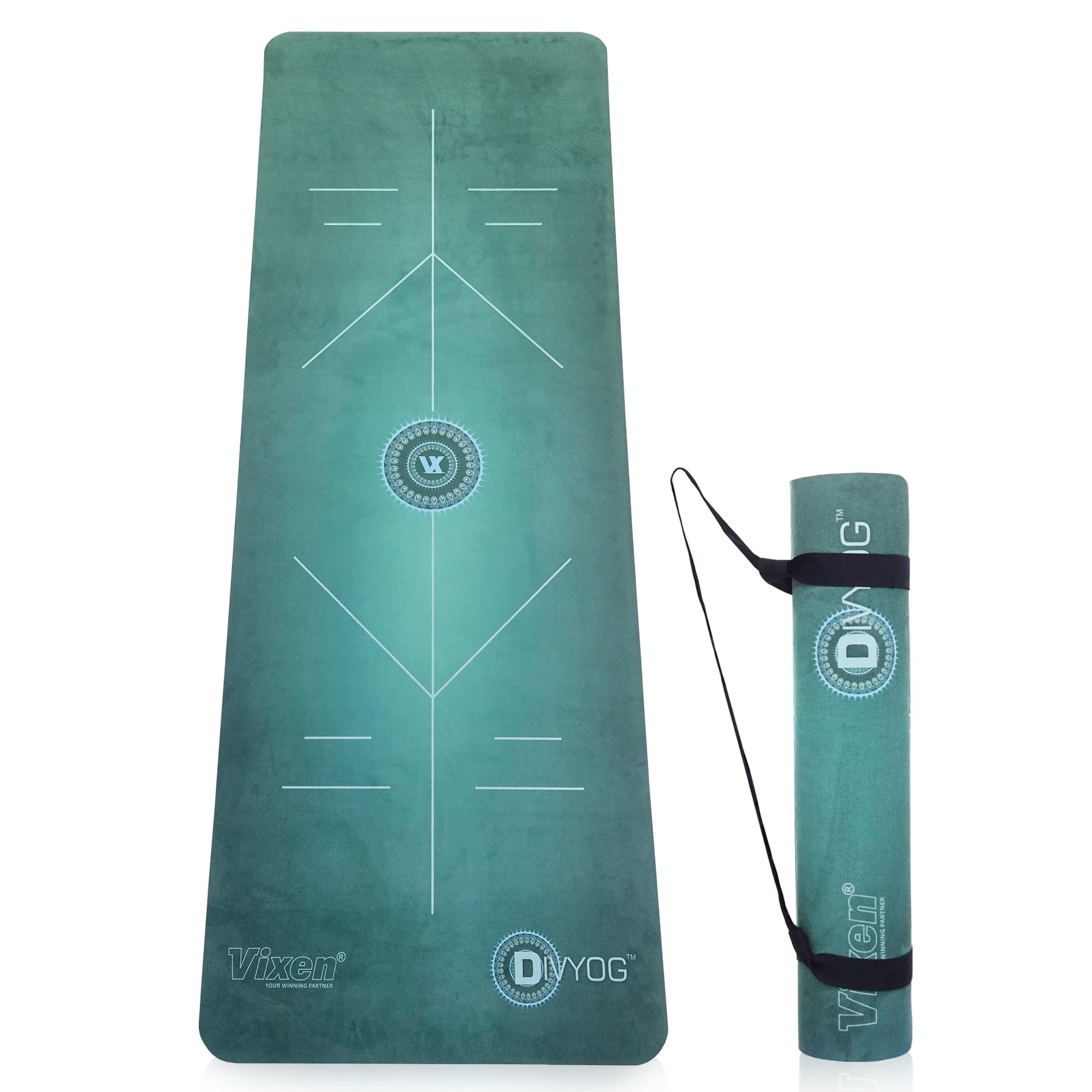 Divyog Premium Suede Yoga Mat 6mm with Guiding Alignment Lines & Carry Bag – Non-Slip, Soft & Durable with Shock-Absorbing PU Foam, Silicone Base, High-Density Cushioning for Home, Gym, Pilates & Fitness | Men & Women-image-37