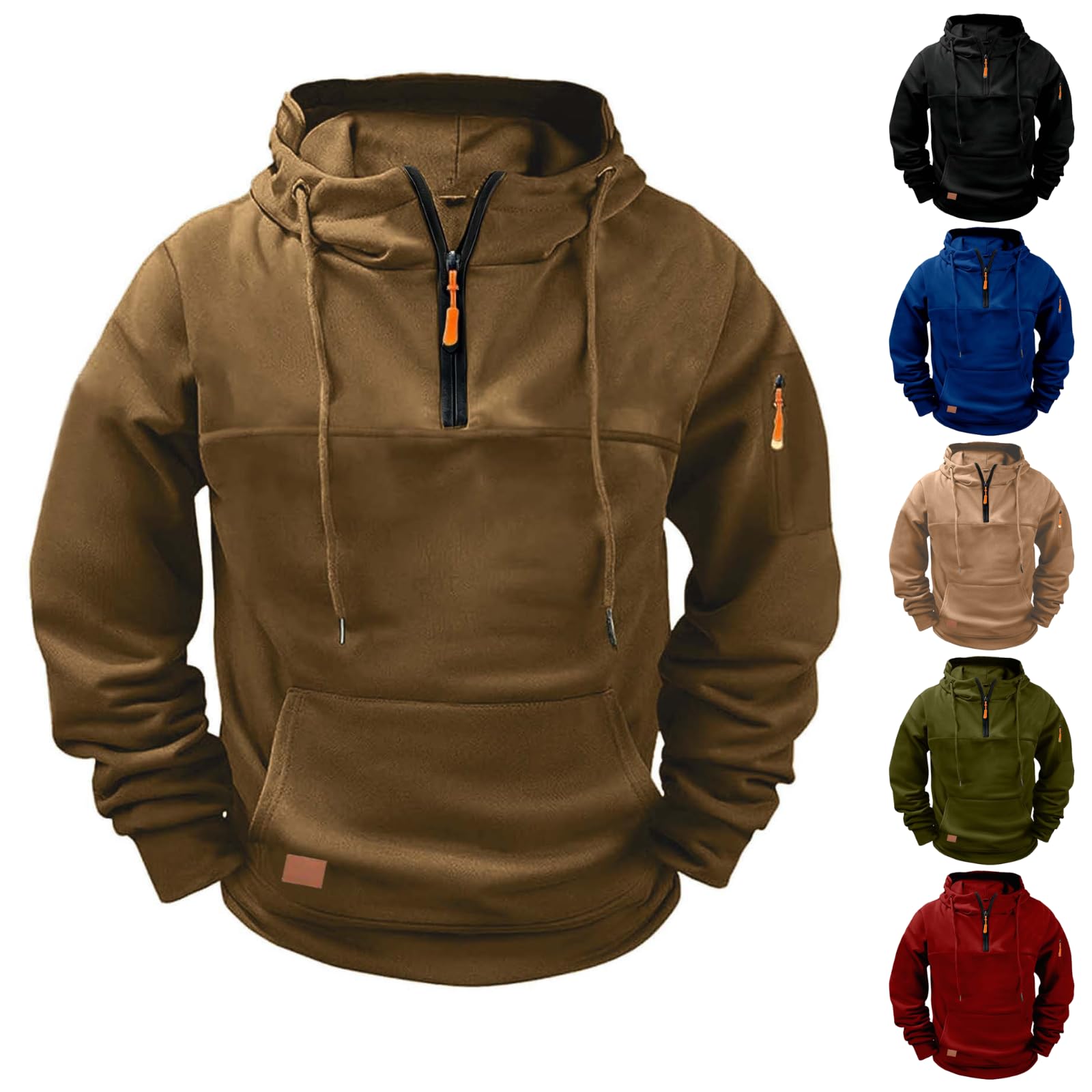 Tactical Hoodies for Men Quarter Zip Fleece Sweatshirt with Pockets