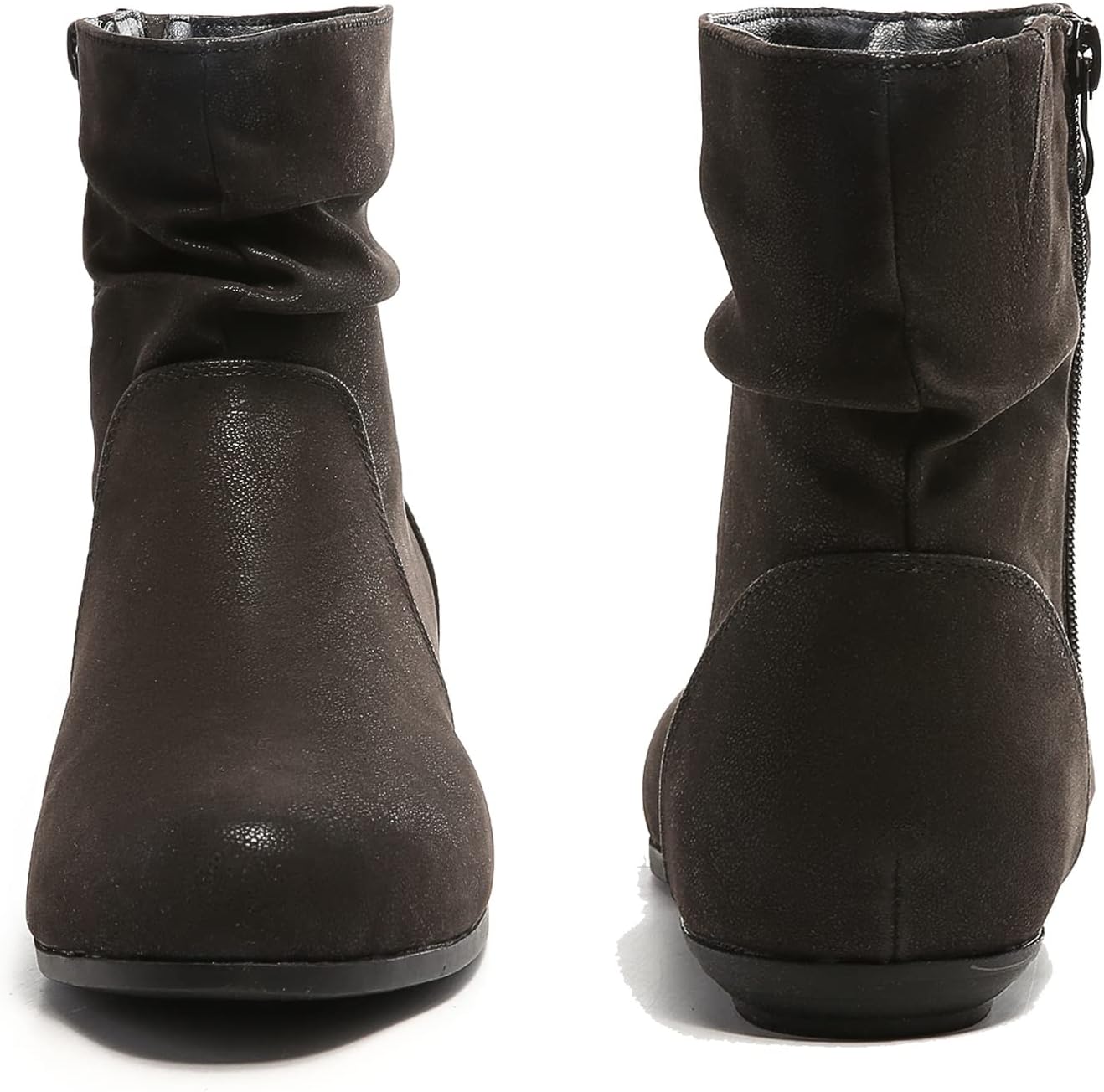 Luoika Women's Wide Width Low Heel Side Zipper Ankle Boots - Image 5